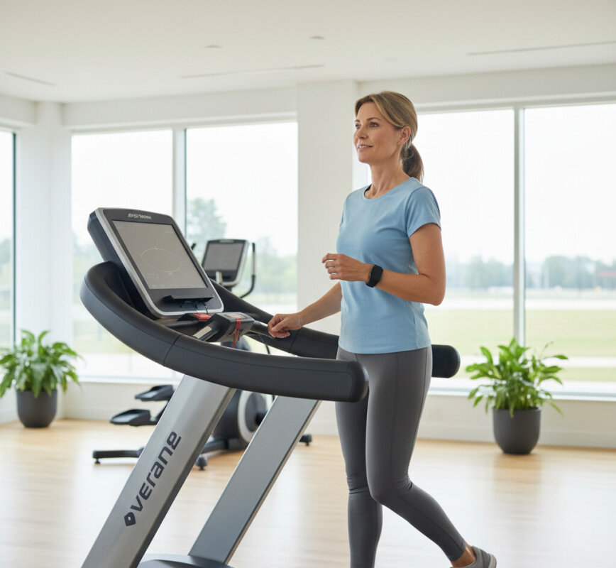 Bezpieczny trening cardio na bieżni dla osób z chorobą serca.
