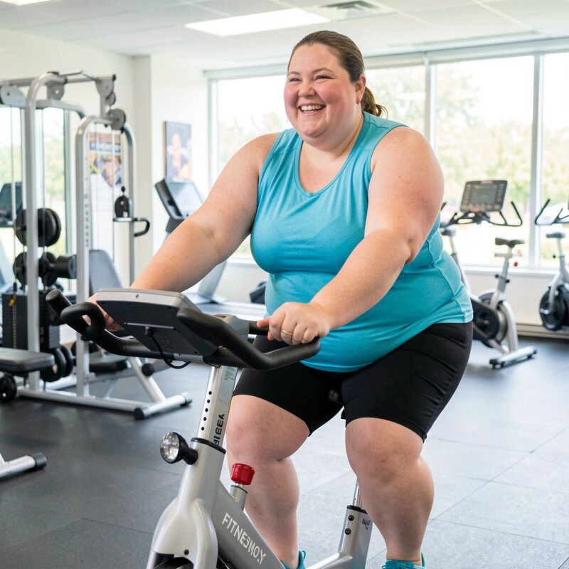Bezpieczny trening cardio dla osoby z nadwagą na siłowni.