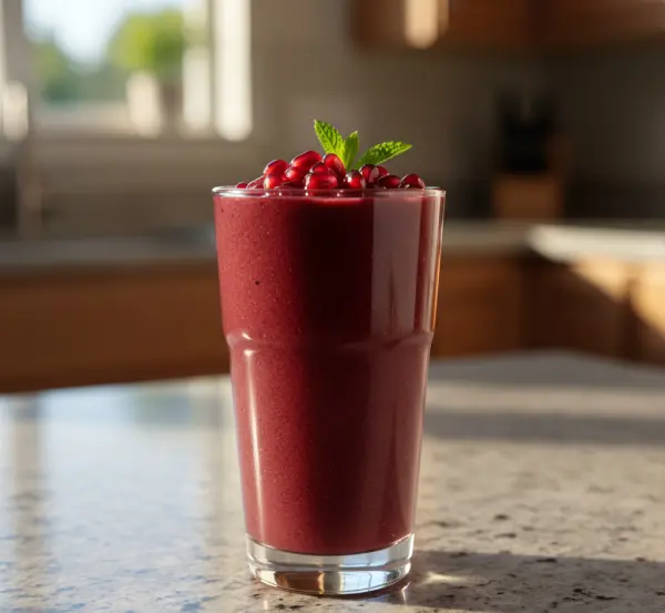 Smoothie z granatem i spiruliną jako wsparcie dla organizmu